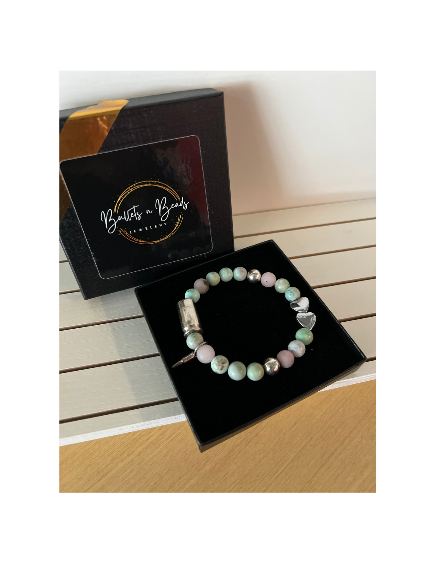 Bullets N' Beads Double Heart Bracelet
