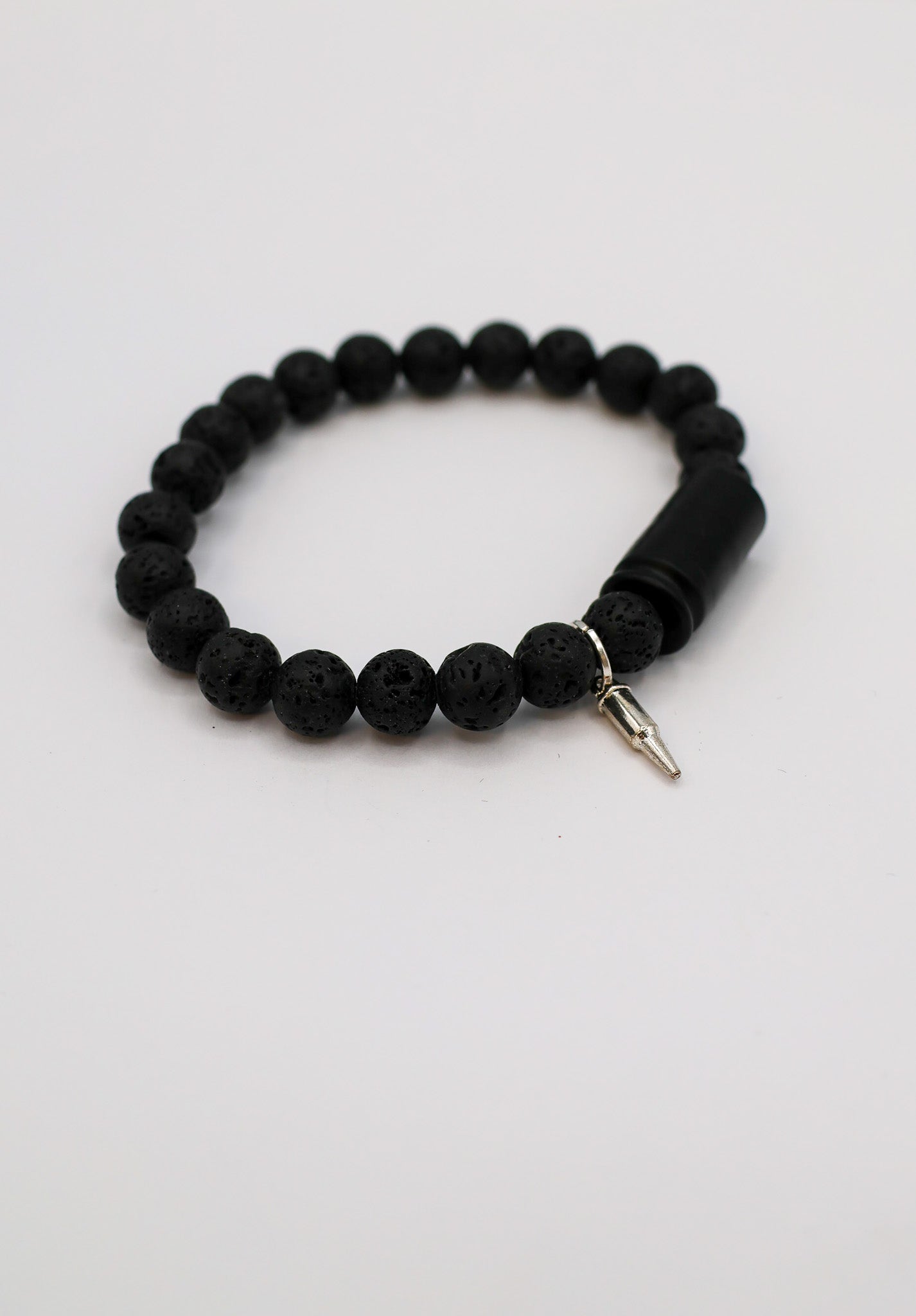Bullets N' Beads Black Lava Bracelet