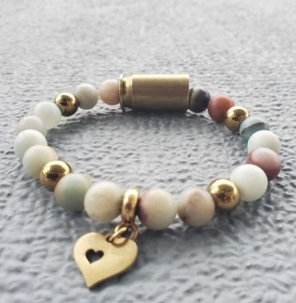 Bullets N' Beads Amazonite Heart Bracelet