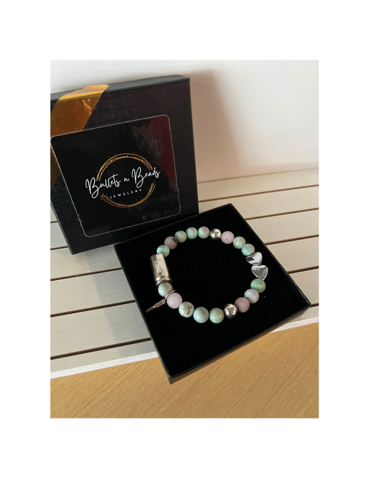 Bullets N' Beads Double Heart Bracelet