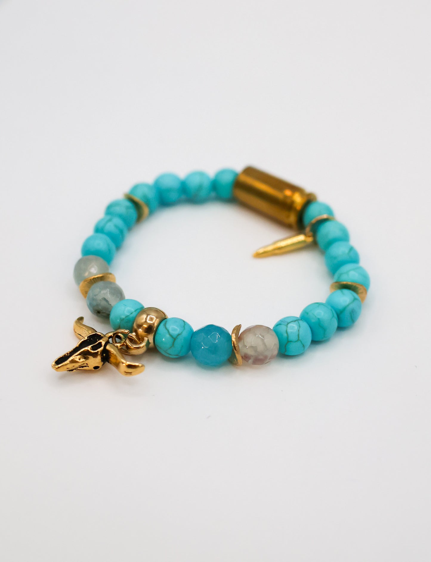 Bullets N' Beads Stag Turquoise Bracelet