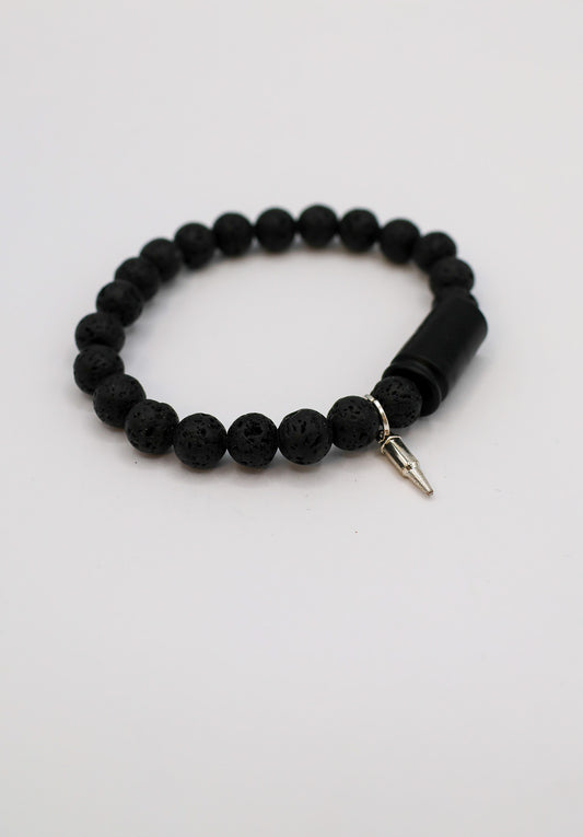 Bullets N' Beads Black Lava Bracelet