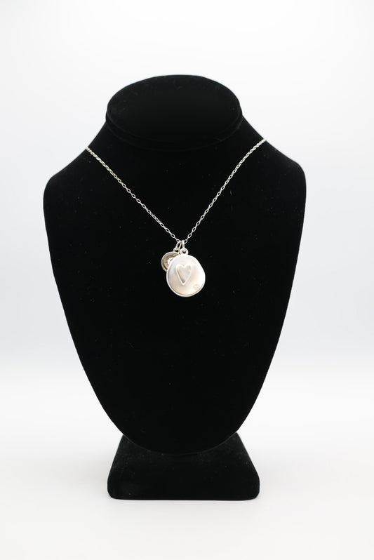 Bullets N' Beads Silver Matte Heart Necklace