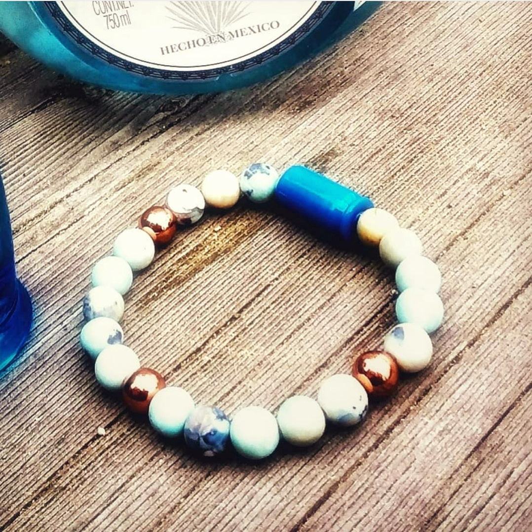 Bullets N' Beads Tequila Blue Bracelet